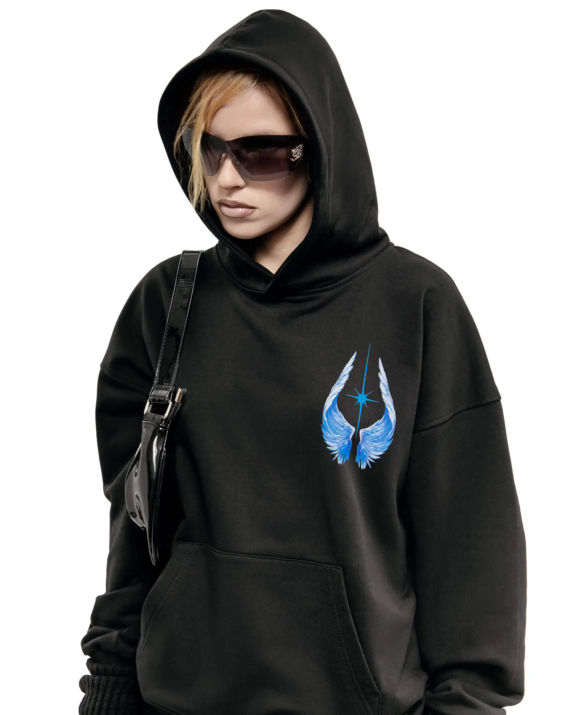Harajuku Oversized Streetwear Pullover Men's Hoodies Bright Side Graphic Print Hooded Sweatshirt Hip Hop Aesthetic Tops Goth Y2k