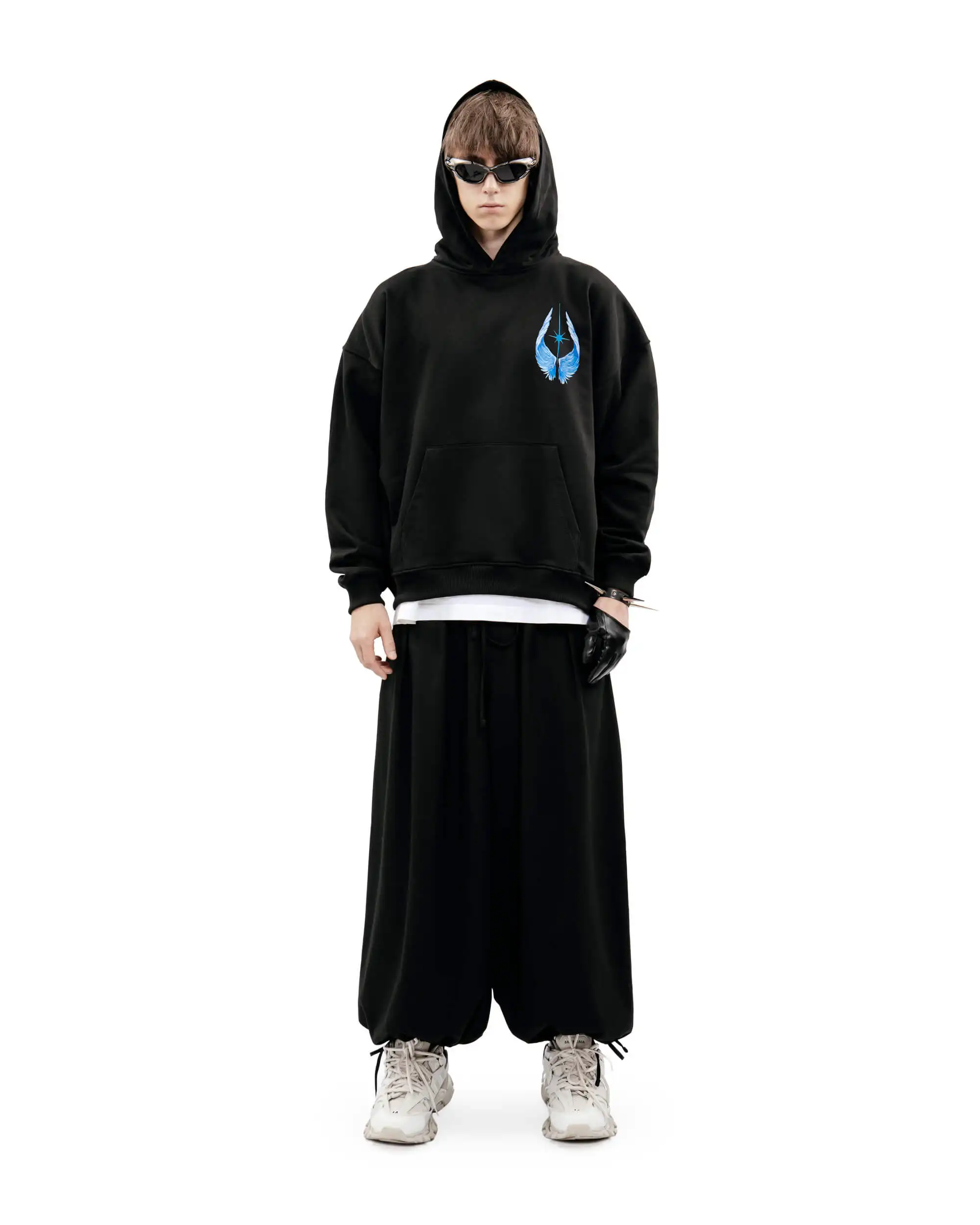 Harajuku Oversized Streetwear Pullover Men's Hoodies Bright Side Graphic Print Hooded Sweatshirt Hip Hop Aesthetic Tops Goth Y2k