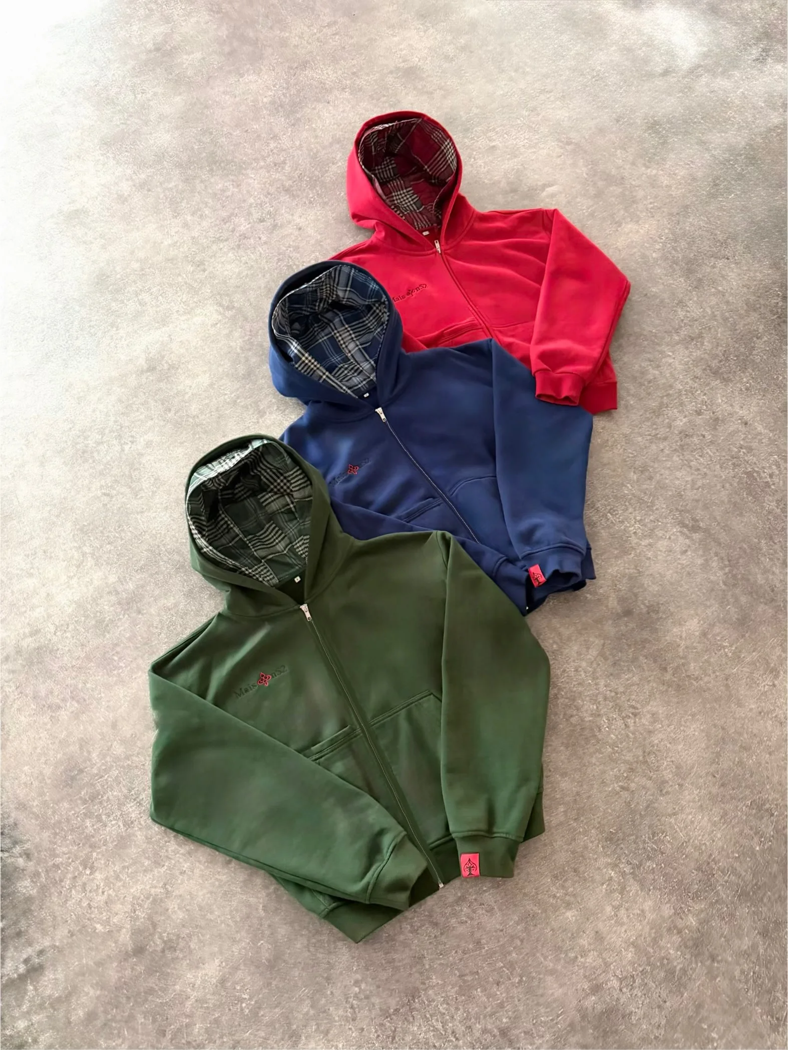 Mens Plaid Lined Hooded Sweatshirt Full Zip Pocket Jacket Casual Solid Thermal Fleece Hoodie Casual Winter Warm Outwear Coat