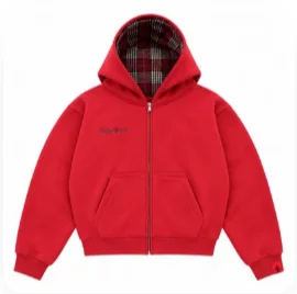 Mens Plaid Lined Hooded Sweatshirt Full Zip Pocket Jacket Casual Solid Thermal Fleece Hoodie Casual Winter Warm Outwear Coat