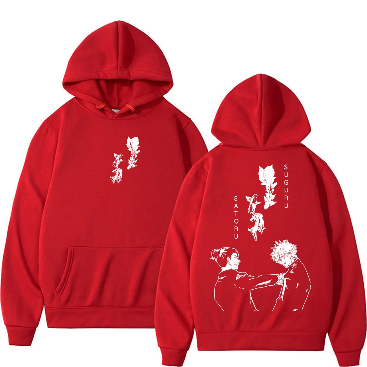 Anime Jujutsu Kaisen Gojo Satoru Geto Suguru Hoodie Men Women Retro Popular Classic Tracksuit Fleece Oversized Hoody Sweatshirt