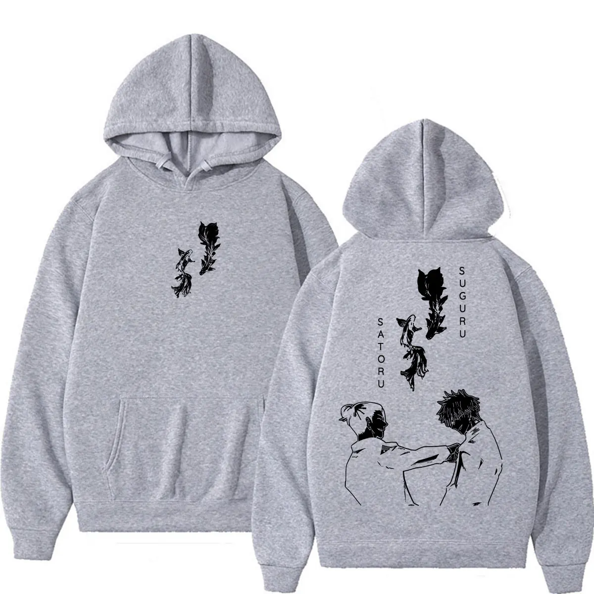 Anime Jujutsu Kaisen Gojo Satoru Geto Suguru Hoodie Men Women Retro Popular Classic Tracksuit Fleece Oversized Hoody Sweatshirt