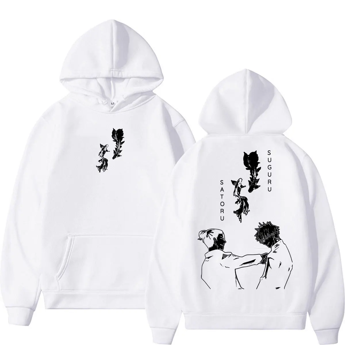 Anime Jujutsu Kaisen Gojo Satoru Geto Suguru Hoodie Men Women Retro Popular Classic Tracksuit Fleece Oversized Hoody Sweatshirt