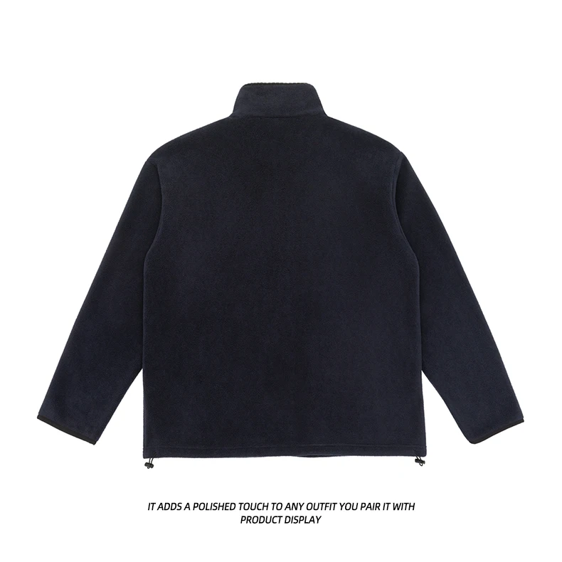 Autumn Winter Fleece Stand Collar Sweatshirts Jacket Men Outdoor Hiking Casual Track Hoodies Sweatshirt Coat Cardigan Jacket
