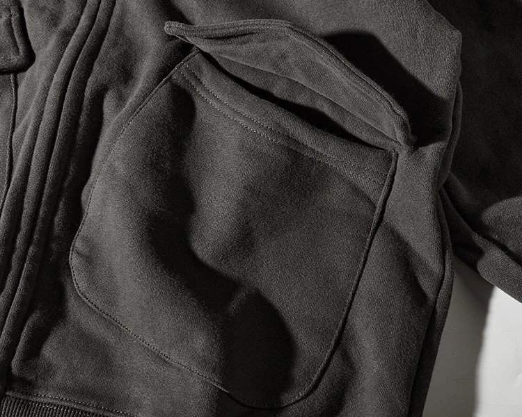 Autumn Winter American Heavyweight Hooded Hoodies Men's Fashion Pure Cotton Long Sleeve Thickened Plus Velvet Casual Sportwear