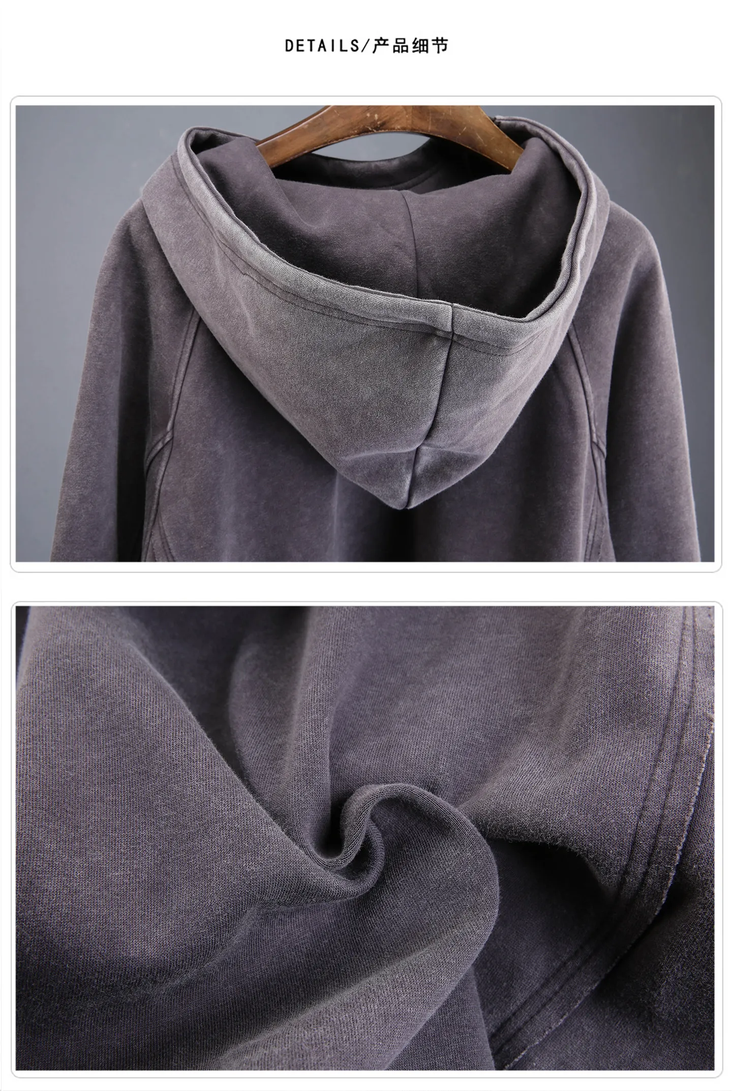 Wasteland Style Washed Distressed Techwear Hoodie Man Woman Punk Vintage Zip Up Sleeve Pullover Sweatshirt
