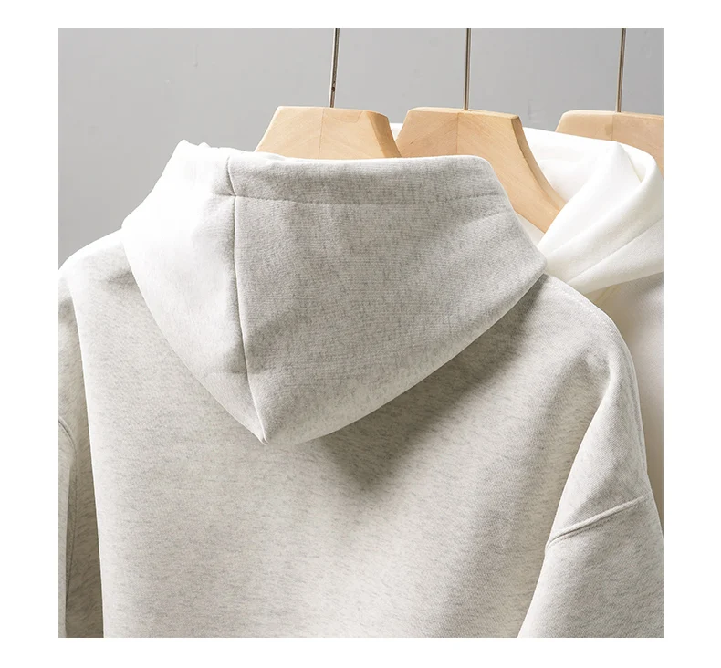 DUKEEN 460gsm Men's Hooded Sweatshirt 2025 Autumn and Winter Fashion Solid Color Long Sleeve Fleece Sports Basic Outerwear