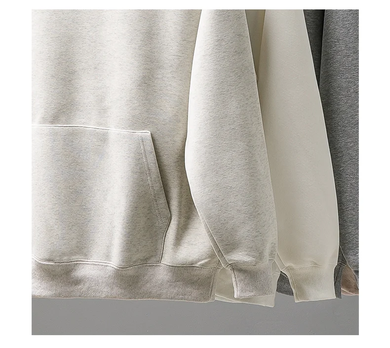 DUKEEN 460gsm Men's Hooded Sweatshirt 2025 Autumn and Winter Fashion Solid Color Long Sleeve Fleece Sports Basic Outerwear