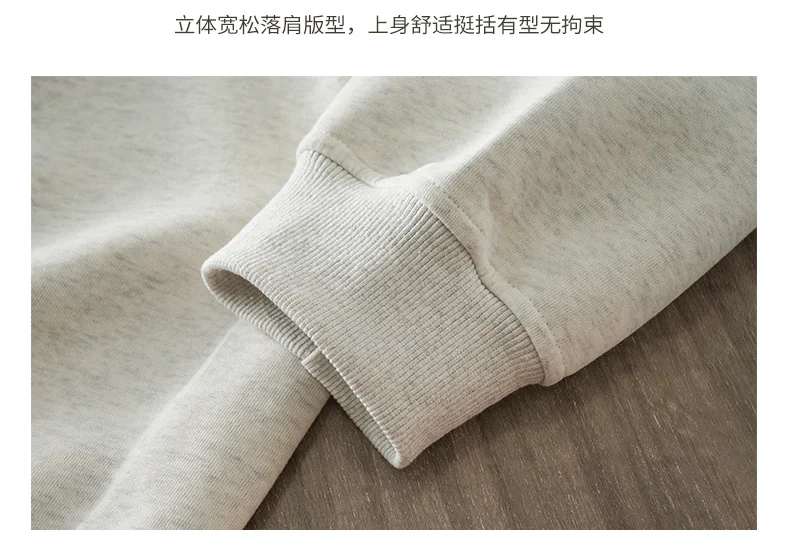 DUKEEN 460gsm Men's Hooded Sweatshirt 2025 Autumn and Winter Fashion Solid Color Long Sleeve Fleece Sports Basic Outerwear
