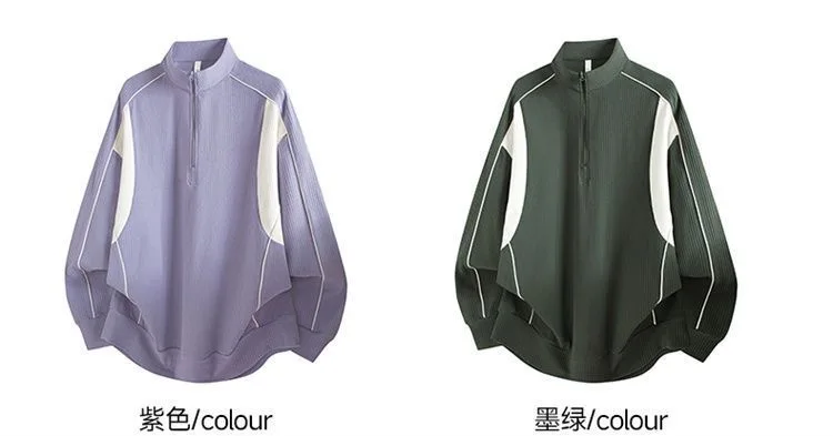Spring and Autumn fashion solid color sports fitness running breathable pullover sweatshirt men's casual loose high quality top