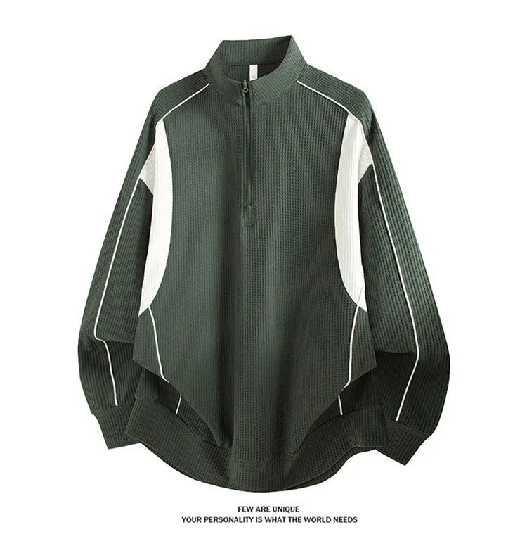 Spring and Autumn fashion solid color sports fitness running breathable pullover sweatshirt men's casual loose high quality top