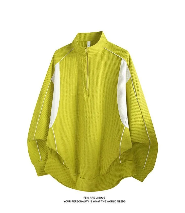 Spring and Autumn fashion solid color sports fitness running breathable pullover sweatshirt men's casual loose high quality top