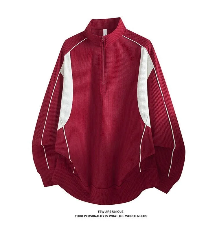 Spring and Autumn fashion solid color sports fitness running breathable pullover sweatshirt men's casual loose high quality top