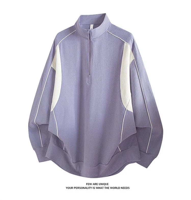 Spring and Autumn fashion solid color sports fitness running breathable pullover sweatshirt men's casual loose high quality top
