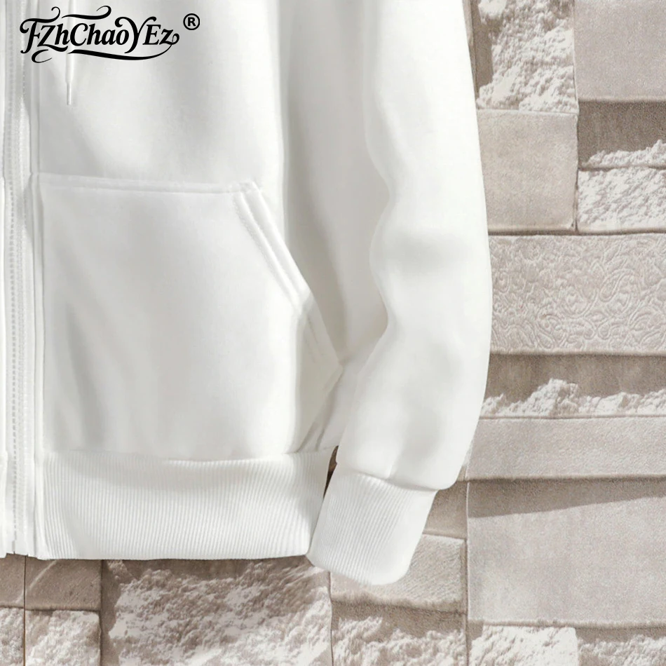 Custom Logo Zipper Hoodies Autumn Winter Men's Long Sleeve Hooded Sweatshirt Fashion Casual Male Women Outfit Sportwear Clothes