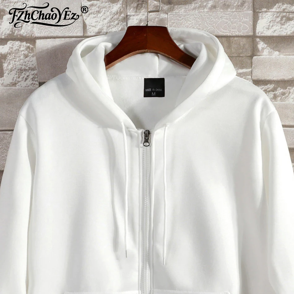 Custom Logo Zipper Hoodies Autumn Winter Men's Long Sleeve Hooded Sweatshirt Fashion Casual Male Women Outfit Sportwear Clothes