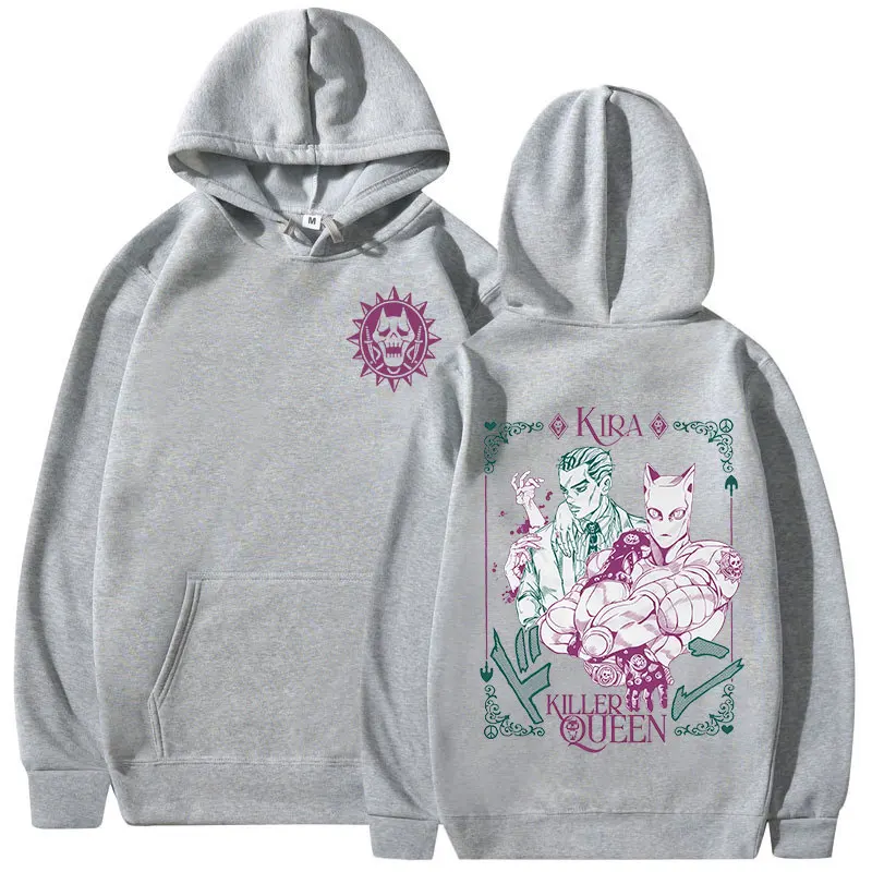 Anime JoJo Bizarre Adventure Hoodies Kira Yoshikage Killer Queen Sweatshirts Men Women Clothing Fashion Casual Comfort Pullovers