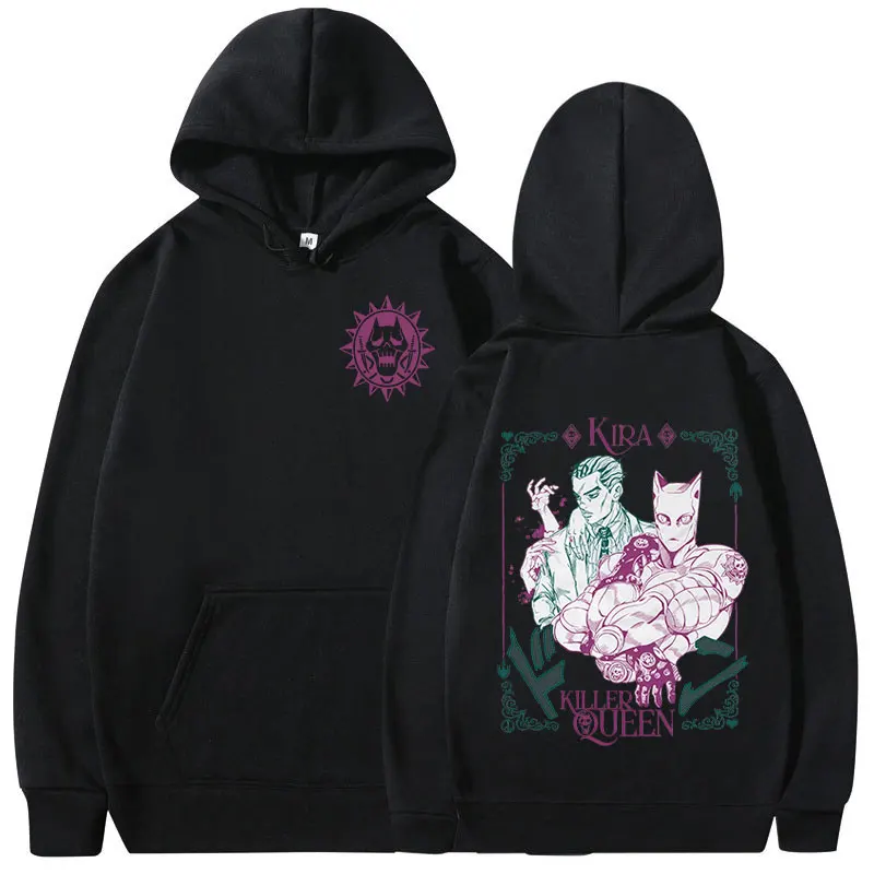 Anime JoJo Bizarre Adventure Hoodies Kira Yoshikage Killer Queen Sweatshirts Men Women Clothing Fashion Casual Comfort Pullovers