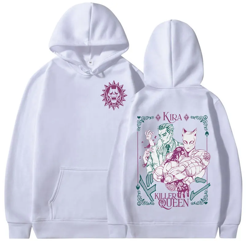 Anime JoJo Bizarre Adventure Hoodies Kira Yoshikage Killer Queen Sweatshirts Men Women Clothing Fashion Casual Comfort Pullovers