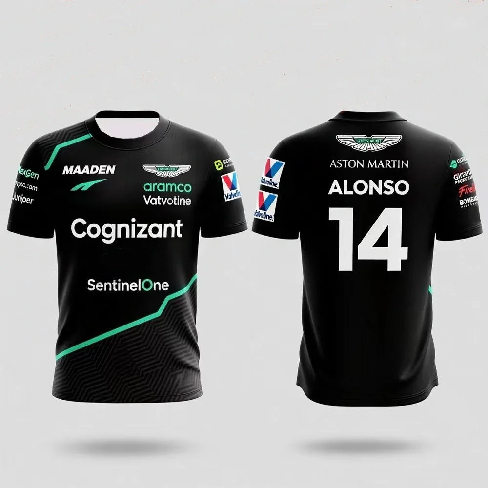 Short Sleeved T-shirt Aston Martin Racing Suit Quick Drying Breathable Motorcycle Fashion Personality Street Trend T-shirt