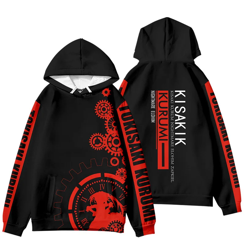 Japanese Anime Tobiichi Origami Tokisaki Kurumi Cosplay Costume 3D Print Hoodies Men Women Long Sleeve Sweatshirt Casual Jackets