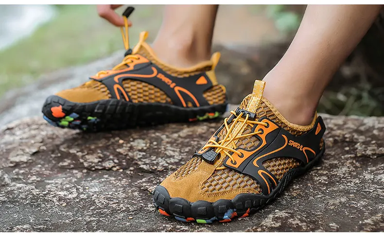 Men's Quick-Dry Breathable Aqua Shoes Men Women Couples Outdoor Beach Five Finger Swimming Hiking Wading Upstream Sneakers
