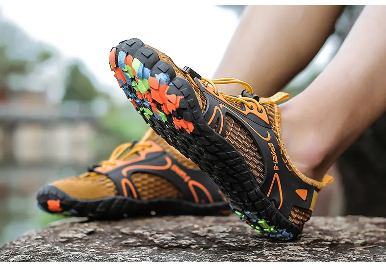 Men's Quick-Dry Breathable Aqua Shoes Men Women Couples Outdoor Beach Five Finger Swimming Hiking Wading Upstream Sneakers