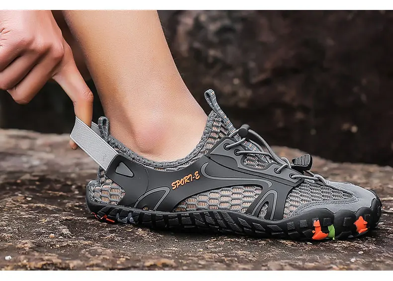 Men's Quick-Dry Breathable Aqua Shoes Men Women Couples Outdoor Beach Five Finger Swimming Hiking Wading Upstream Sneakers