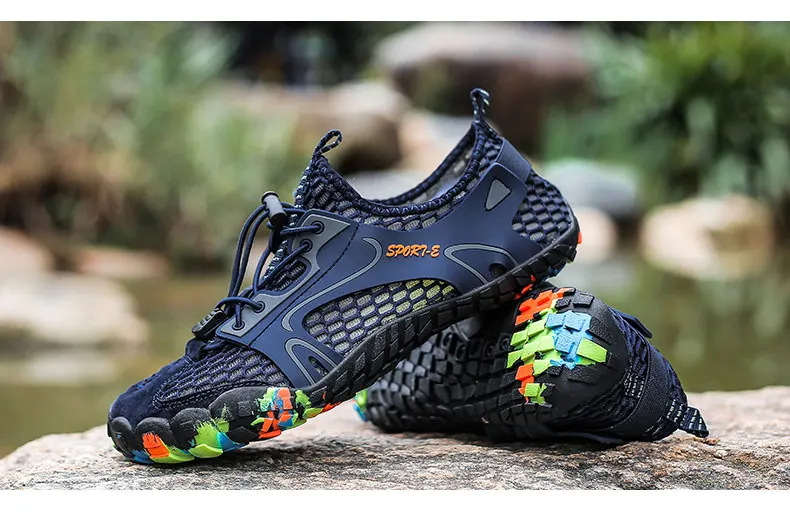 Men's Quick-Dry Breathable Aqua Shoes Men Women Couples Outdoor Beach Five Finger Swimming Hiking Wading Upstream Sneakers
