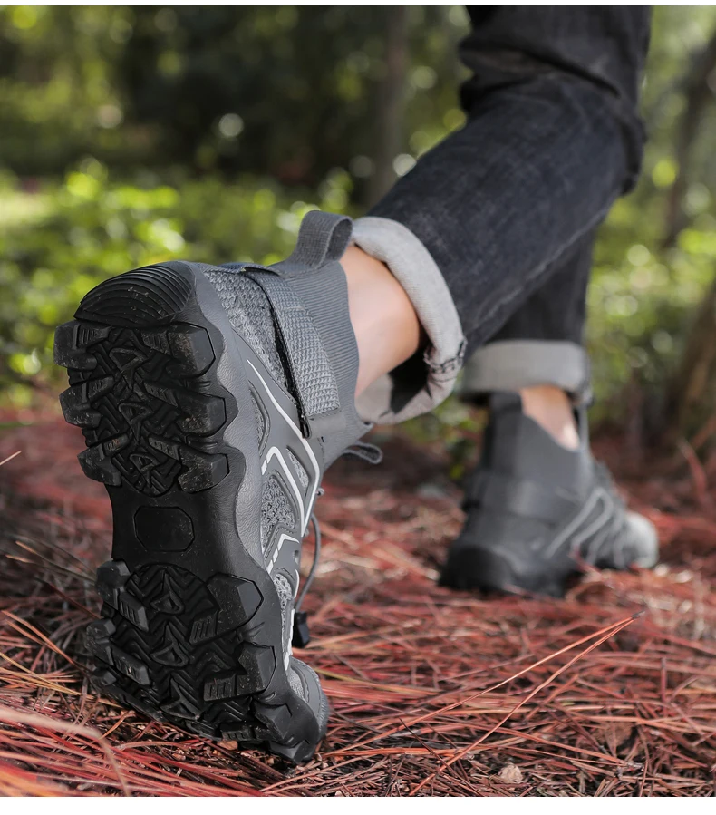 Men's Solid Color Creek Tracing Water Shoes Outdoor Beach Swimming Mountaineering Shoes Breathable Quick-Dry Aqua Shoes