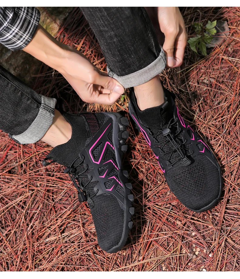 Men's Solid Color Creek Tracing Water Shoes Outdoor Beach Swimming Mountaineering Shoes Breathable Quick-Dry Aqua Shoes