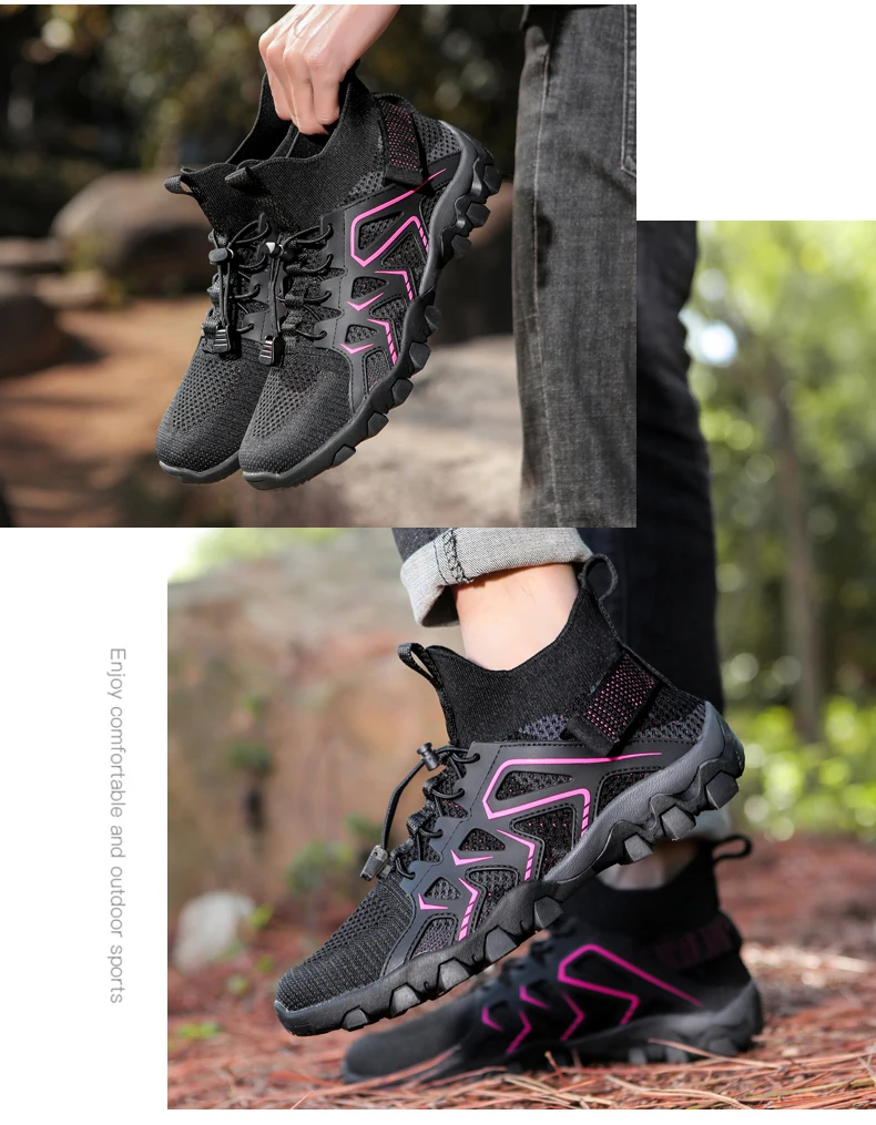 Men's Solid Color Creek Tracing Water Shoes Outdoor Beach Swimming Mountaineering Shoes Breathable Quick-Dry Aqua Shoes
