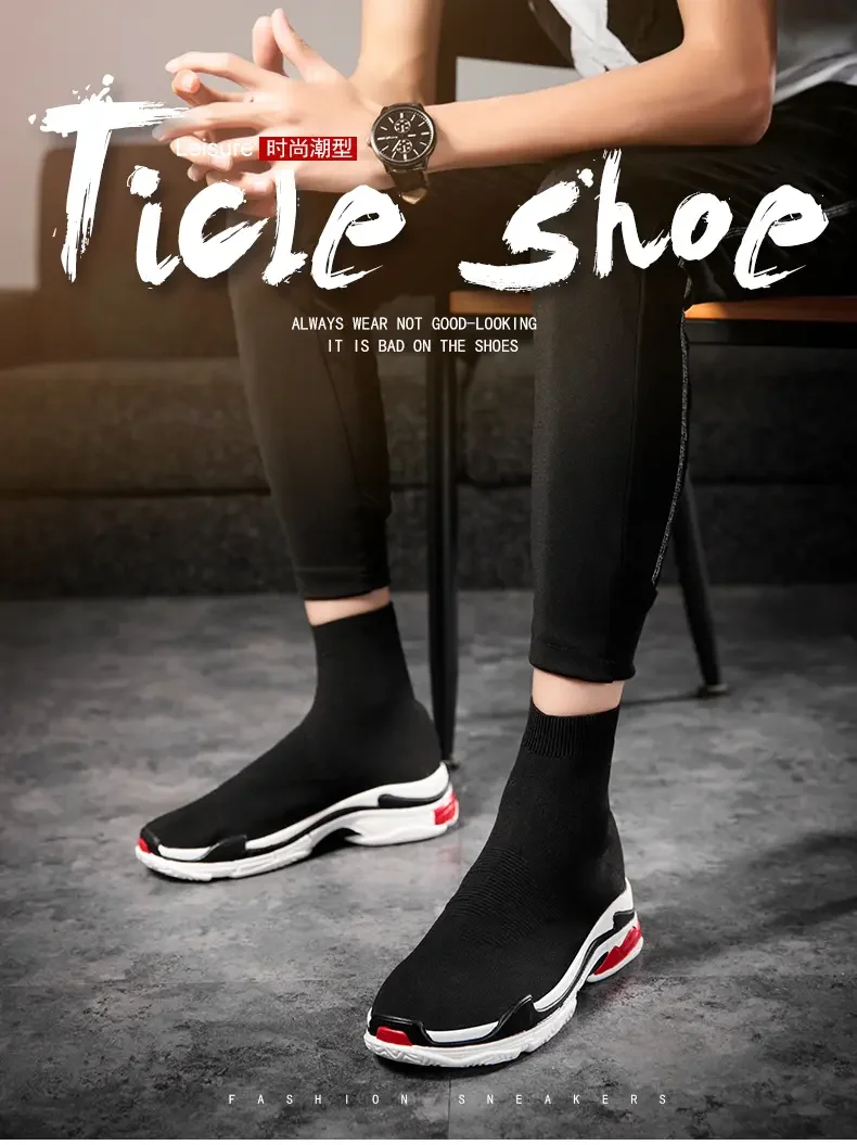 Shoes for Men Sneakers Men All Brands Tennis Loafers Shoes Tide Women Elastic Socks Shoes Fashion Casual Shoes Large 2024 Autumn
