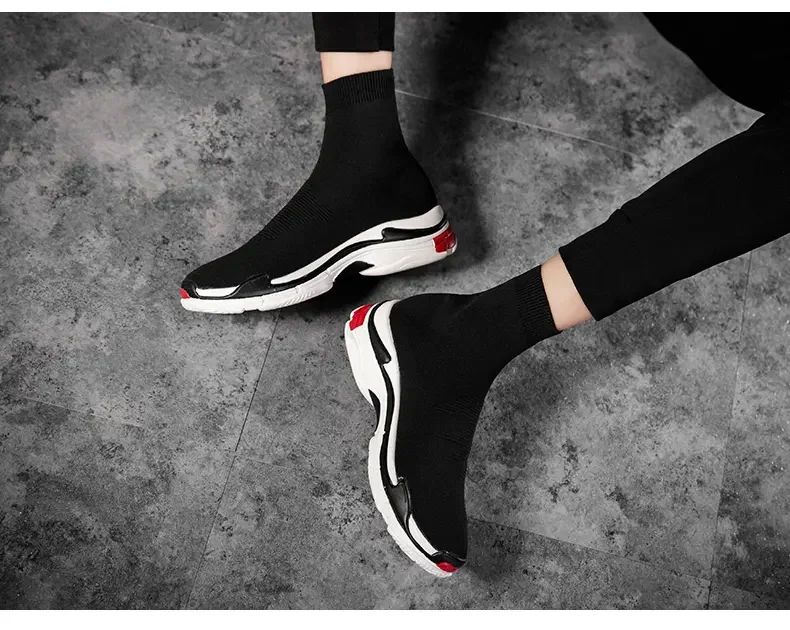 Shoes for Men Sneakers Men All Brands Tennis Loafers Shoes Tide Women Elastic Socks Shoes Fashion Casual Shoes Large 2024 Autumn