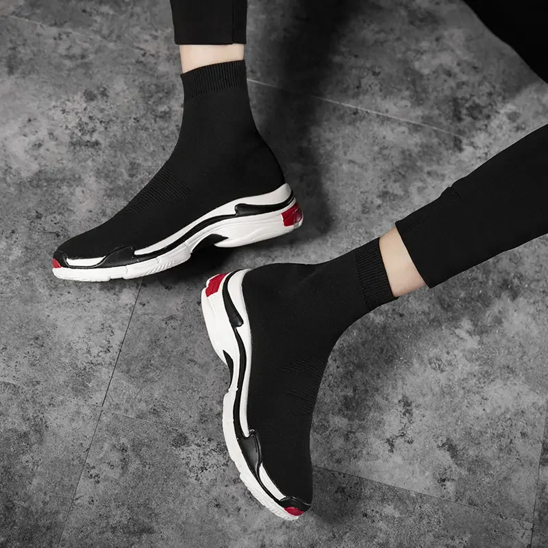 Shoes for Men Sneakers Men All Brands Tennis Loafers Shoes Tide Women Elastic Socks Shoes Fashion Casual Shoes Large 2024 Autumn