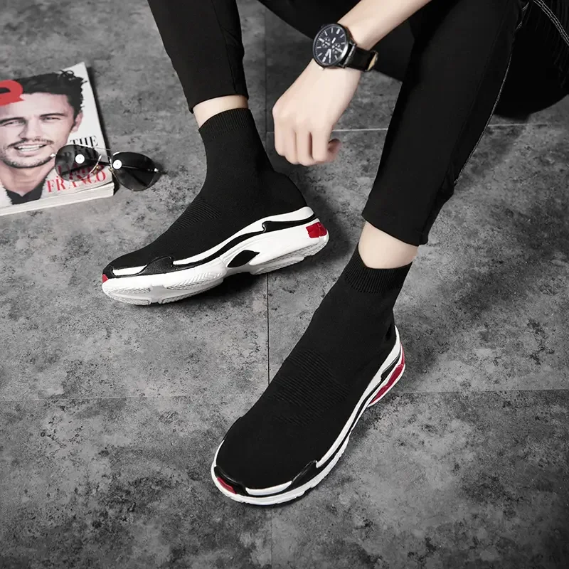 Shoes for Men Sneakers Men All Brands Tennis Loafers Shoes Tide Women Elastic Socks Shoes Fashion Casual Shoes Large 2024 Autumn