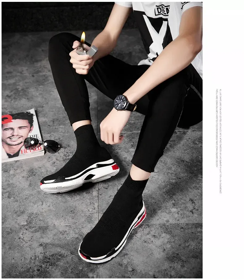 Shoes for Men Sneakers Men All Brands Tennis Loafers Shoes Tide Women Elastic Socks Shoes Fashion Casual Shoes Large 2024 Autumn