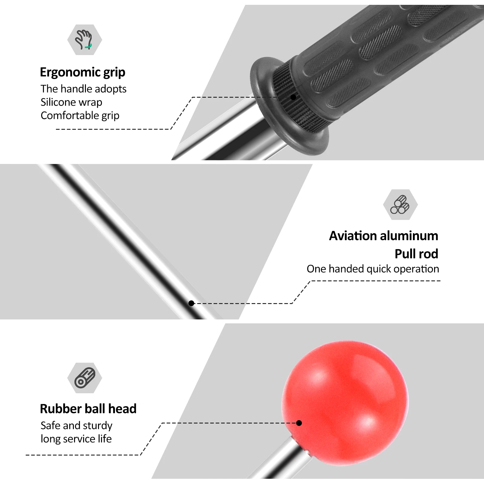 Iron Remover Magnets Retrieving Baton with Handle Absorber Silver NdFeB Pick Up Rod for Pickup Nails Screws and Metal Scraps