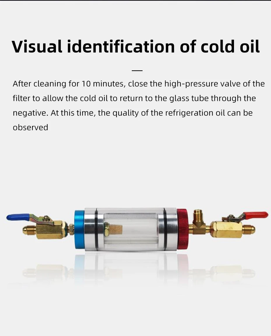 Automotive Air Conditioning Refrigeration Oil Filtration Analyzer Refrigerant Oil Replacement Tool Purity Detection Purifier