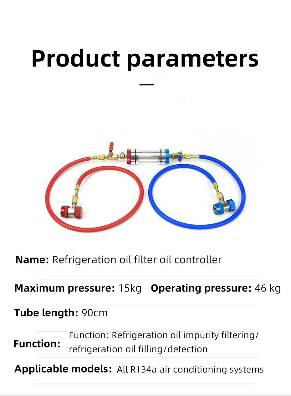 Automotive Air Conditioning Refrigeration Oil Filtration Analyzer Refrigerant Oil Replacement Tool Purity Detection Purifier