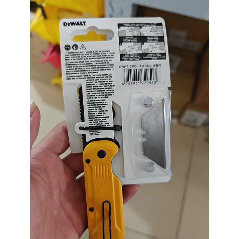 DEWALT DWHT10990 Utility Knife Atomic Compact Flip Folding Slide & Click Compact Series DIY Practical Art Knife