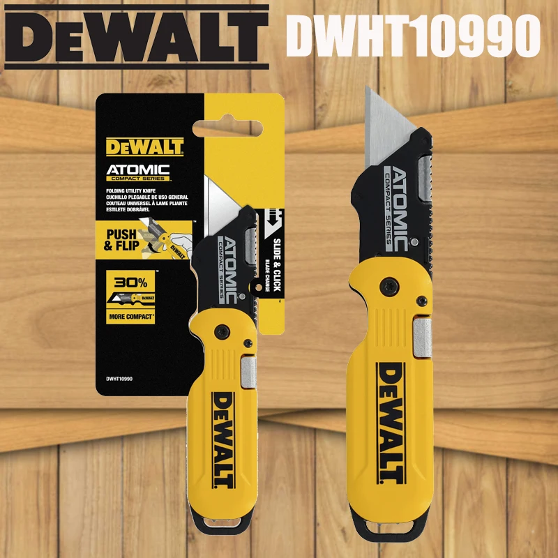 DEWALT DWHT10990 Utility Knife Atomic Compact Flip Folding Slide & Click Compact Series DIY Practical Art Knife