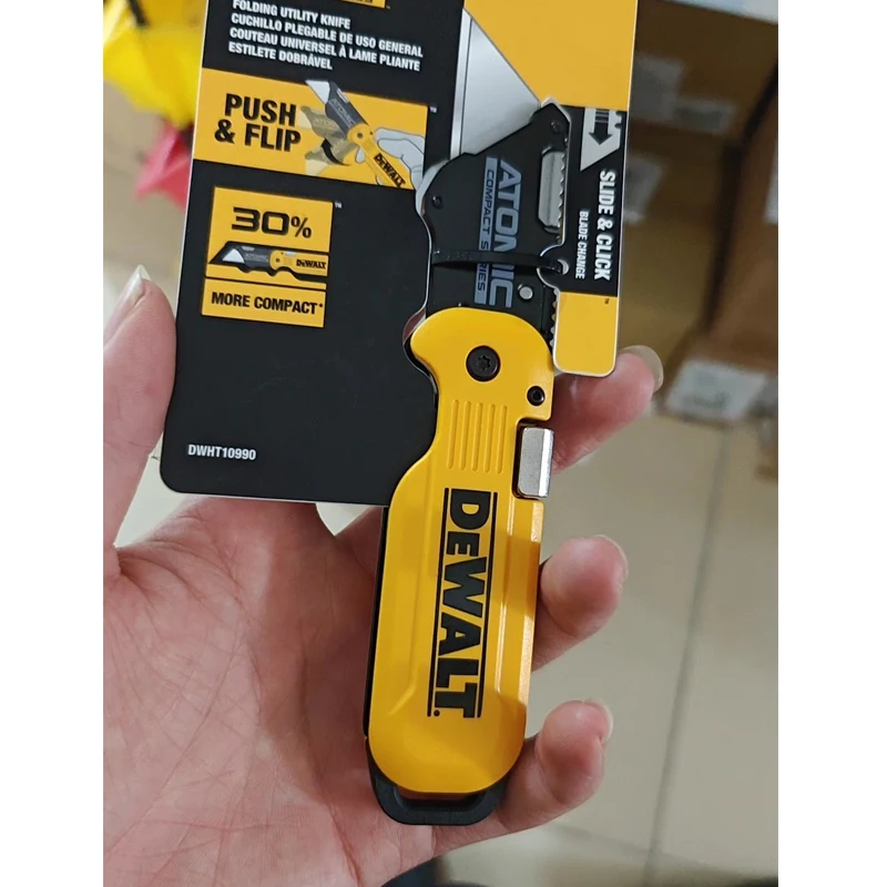 DEWALT DWHT10990 Utility Knife Atomic Compact Flip Folding Slide & Click Compact Series DIY Practical Art Knife