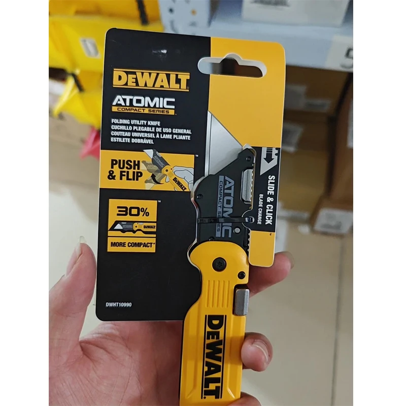 DEWALT DWHT10990 Utility Knife Atomic Compact Flip Folding Slide & Click Compact Series DIY Practical Art Knife