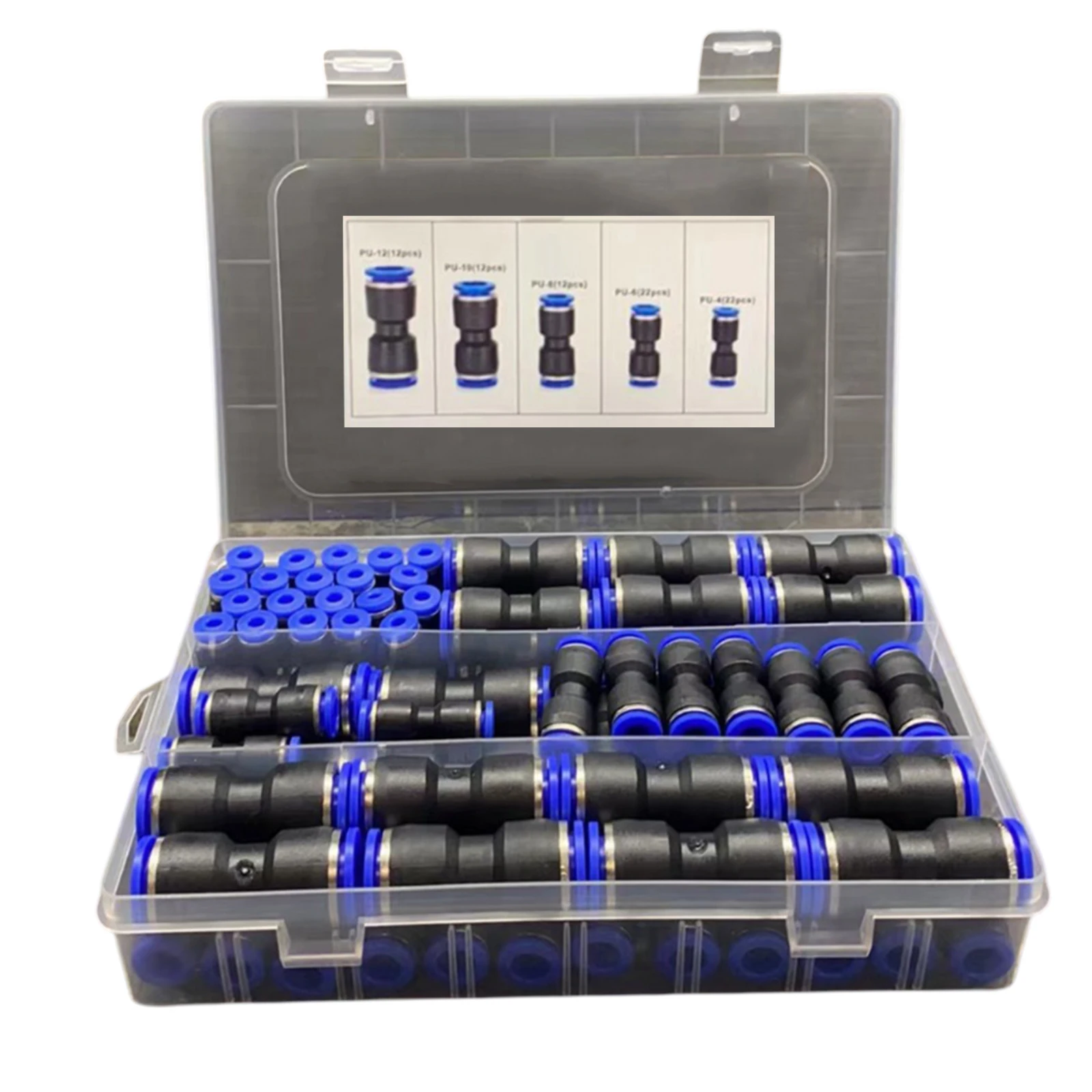 Reliable Quick Connect Fittings Set of 80 Straight Push Connectors Designed for Strong Connections in Various Tubes