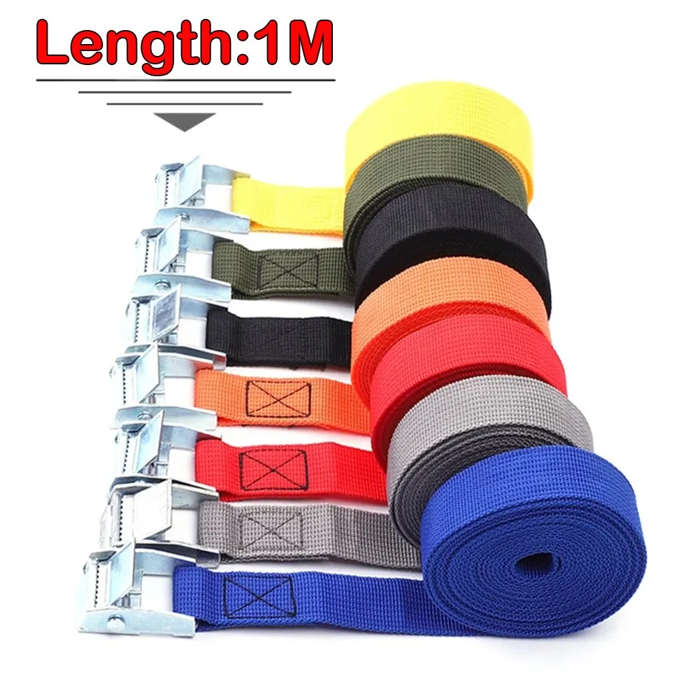 1M Lashing Strap W/ Buckle Nylon Quick Release For Cargo Tie Down Luggage Bag Packing Straps Tied With Zinc Alloy Buckle Hook
