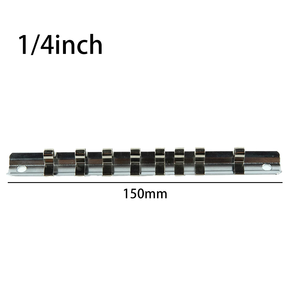1Pcs Socket Rack Holder 1/4" 3/8" 1/2" With 8 Clips On Rail Tool Organizer Storage Socket Storage Rack For Storing Loose Socket