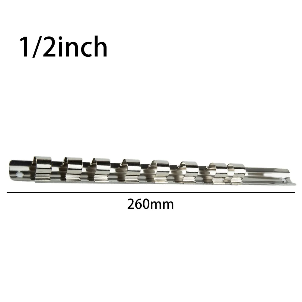 1Pcs Socket Rack Holder 1/4" 3/8" 1/2" With 8 Clips On Rail Tool Organizer Storage Socket Storage Rack For Storing Loose Socket