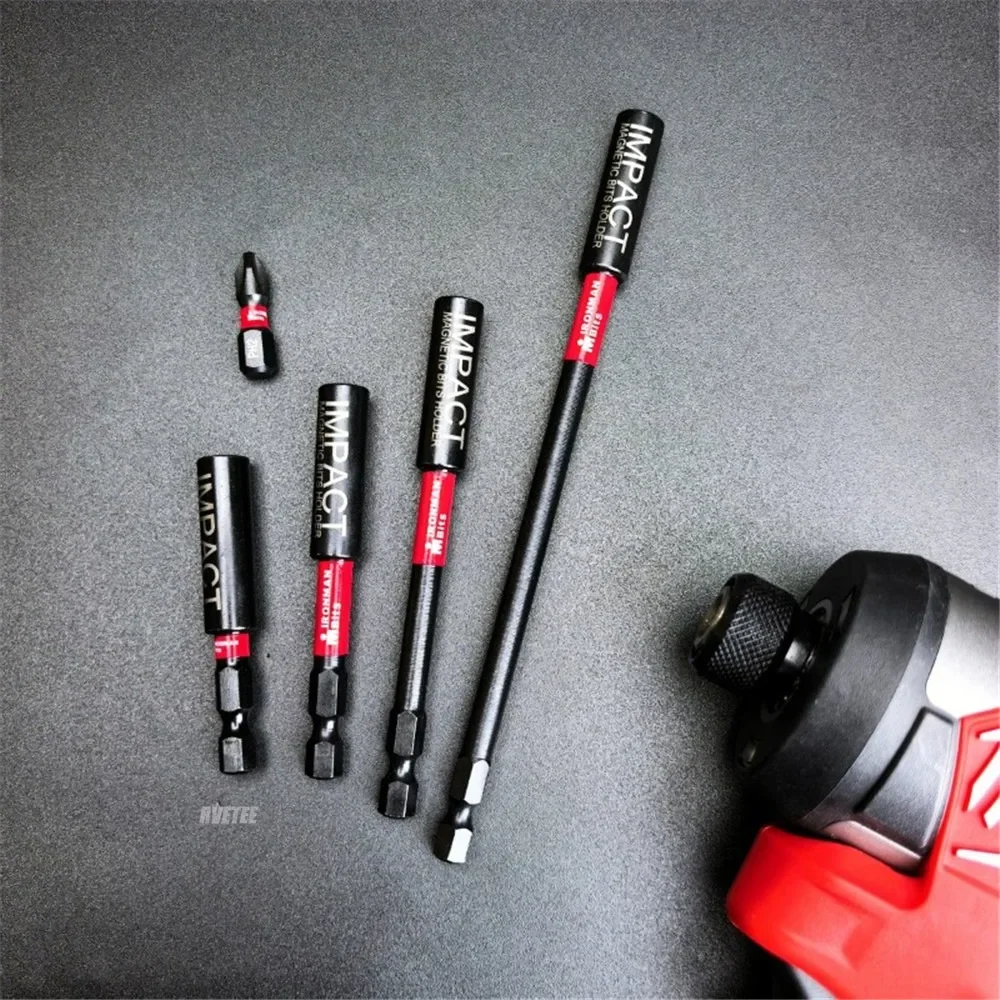Impact Magnetic Extension Rod Set - 60/75/100/150mm, 1/4" Hexagon Power Drill Bits Holder