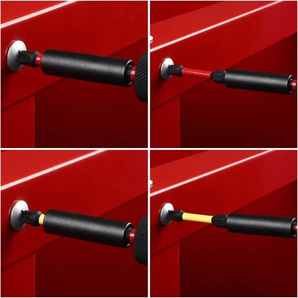 Impact Magnetic Extension Rod Set - 60/75/100/150mm, 1/4" Hexagon Power Drill Bits Holder